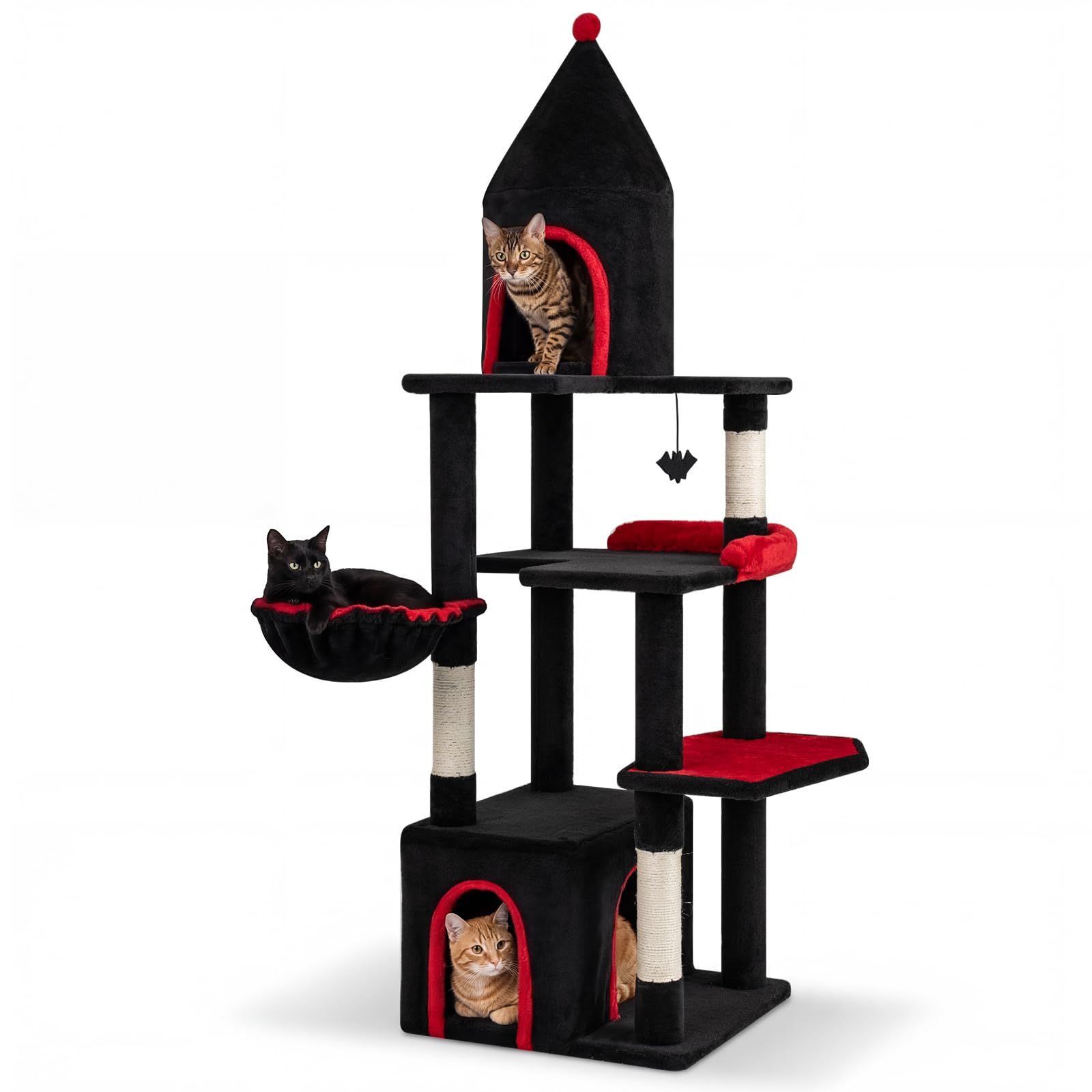 Tangkula 63 Inch Gothic Cat Tree for Indoor Large Cats 20+ LBS